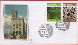 SAN MARINO - 2011 - Europa Cept - FDC - Filagrano Gold - Seta - FDC