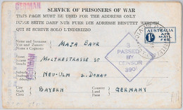 51776 - AUSTRALIA -  POSTAL HISTORY  -  ITALIAN PRISONER OF WAR POW 1944 Cover - Brieven En Documenten