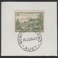 Norfolk Island 1947 Ball Bay 1s (SG 11) With Madame Joseph Forged Postmark Type 306 - Local Issues