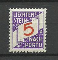 LIECHTENSTEIN 1928 Michel 13 * Nachporto - Strafportzegels