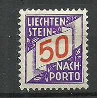 LIECHTENSTEIN 1928 Michel 20 * Nachporto - Segnatasse