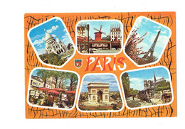 Cpm - 75 - PARIS - Multivues Moulin Rouge Affiche SHEILA Bouquinistes Artiste Peintre Chevalet - Panoramic Views