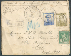 N°110-124-125 Affr. Tricolore PELLENS à 50 Centimes Obl; Sc IXELLES 4 Sur Lettre Assurée (pour 150 Francs) Du 19-XI-1913 - 1912 Pellens