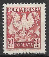Poland 1950. Scott #J121 (MH) Polish Eagle - Impuestos