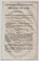 Bulletin Des Lois 1101 1844 Castillon Courry Gard/Cassagnes-Comtaux Aveyron/Canal De La Somme/Huissiers Pontivy - Décrets & Lois