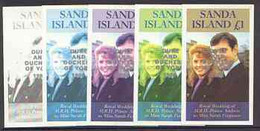 Sanda Island 1986 Royal Wedding Imperf Souvenir Sheet (£1 Value) Opt'd Duke & Duchess Of York In Silver, Progressive Pro - Local Issues