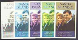 Sanda Island 1986 Royal Wedding Imperf Souvenir Sheet (£1 Value) Opt'd Duke & Duchess Of York In Gold, Progressive Proof - Local Issues