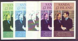 Sanda Island 1986 Royal Wedding Imperf Deluxe Sheet (£2 Value) Progressive Proofs - Local Issues