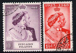 Pitcairn Islands 1949 KG6 Royal Silver Wedding Perf Set Of 2 Cds Used, SG 11-12 - Pitcairn Islands