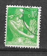 FRANCE 1231°  0,10f  Vert  Type Moissonneuse  (10% De La Cote + 0,25€) - 1957-1959 Mäherin