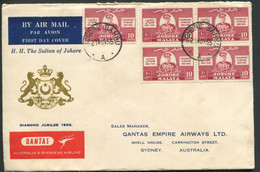 JOHORE- N° 130 (5) / FDC DE JOHORE BAHRU LE 21/11/1955 POUR SYDNEY - SUP - Johore