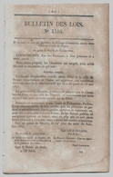Bulletin Des Lois 1104 1844 Marine Armuriers, Mécaniciens/Eaux-de-vie Et Esprits Alcool Dénaturé/Ursulines Nevers - Décrets & Lois