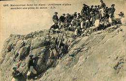 034 650 - CPA - Thèmes - Militaria - Manoeuvres - Manoeuvres Dans Les Alpes - Artilleurs Alpins - Manovre