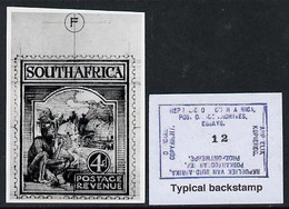 South Africa 1926-27 Issue Public Works Dept B&W Photograph Of Original 4d Pictorial Essay Inscribed In English, Approxi - Local Issues