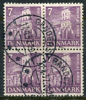 DENMARK 1936 400th Anniversary Of Reformation 7 Øre Block Of 4 Used. Michel 229 - Gebraucht