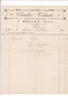 Facture 1917 Charlec Colasse, Maître-tailleur Au 133e De Ligne, Belley, Ain - Uniformes