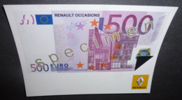 Carte Postale "Cart'Com" (2008) Renault Occasions (billet De 500 Euros) St Herblain, Carquefou (billet De Banque) - Advertising
