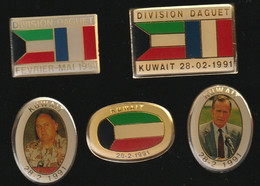 72530-lot De 5 Pin's.division Daguet.Kuwait.Militaire.Armée. - Militaria