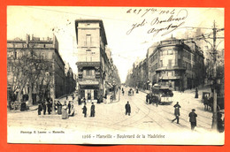 CPA 13 Marseille " Boulevard De La Madeleine " Tramway - Cinq Avenues, Chave, Blancarde, Chutes Lavies