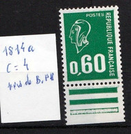 N°1814 A Absence De Bande Phosphorescente - 1971-76 Marianne (Béquet)