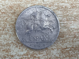 1941 Spain Espana Diez 10 Centimos Coin, Aluminium, Fine, 'PLUS' Scarce Date - 10 Céntimos