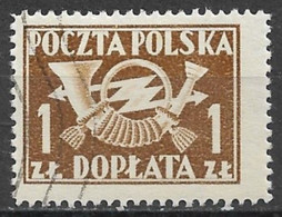 Poland 1949. Scott #J106A (U) Post Horn With Thunderbolts - Taxe