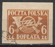 Poland 1946. Scott #J110 (U) Post Horn With Thunderbolts - Strafport