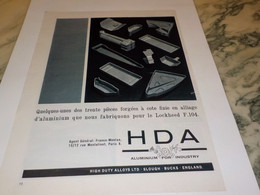 ANCIENNE PUBLICITE PIECES POUR LE LOCKHEED PAR HDA 1963 - Pubblicità
