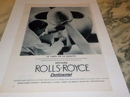 ANCIENNE PUBLICITE MOTEUR ROLLS ROYCE 1963 - Advertisements