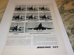 ANCIENNE PUBLICITE BOEING 727  1963 - Pubblicità