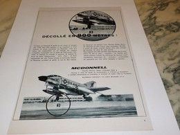 ANCIENNE PUBLICITE AVION DECOLLE EN 900 METRES PAR MC DONNELL  1963 - Werbung