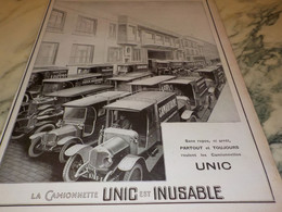 ANCIENNE PUBLICITE LA REINE DES  CAMIONNETTE UNIC   1925 - Camion