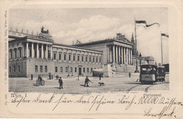 AK - Wien I. - Parlamentsgebäude Mit Pferdestrassenbahn (Glöckerlbahn) 1905 - Ringstrasse