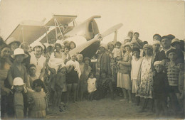 Le Crotoy - Carte Photo - Aviation - Avion CAUDRON C232 Sur La Plage - Aéronautique - Le Crotoy