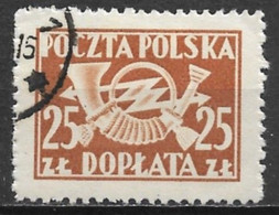 Poland 1946. Scott #J1113 (U) Post Horn With Thunderbolts - Strafport