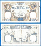 France 1000 Francs 1936 14 Mai Prefix V Ceres Mercure Que Prix + Port Grand Billet Frcs Frc Paypal Bitcoin OK - 1 000 F 1927-1940 ''Cérès Et Mercure''