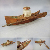 * ENCRIER BATEAU SOUVENIR DE MARSEILLE + Ecriture Porte Plume - Inkwells