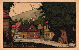 Wildemann, Markt Mit Historischer Linde, Steindruck AK, Um 1920/30 - Clausthal-Zellerfeld