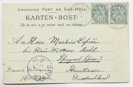 BLANC 5CX2 KARTEN BOST FACTEUR RECEVEUR LOCQUIREC 7 SEPT 04 FINISTERE POUR BAVIERE ALLEMAGNE - 1900-29 Blanc