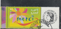 FRANCE 2001 MERCI PERSONNALISE YT 3433  OBLITERE - Used Stamps