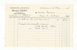 Facture , Minoteries , MINOTERIE NOUVELLE,René FORT, L'ISLE-JOURDAIN , Vienne , 1936, Frais Fr 1.75 E - 1900 – 1949