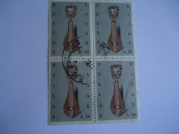 GREECE  USED STAMPS BLOCK OF 4  LIRA   MUSICS  CRETE - Unused Stamps