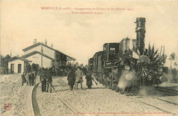 Méréville * Inauguration Du Chemin De Fer * Le Train Ministériel En Gare * Février 1905 * Fête * Ligne Chemin De Fer - Mereville