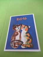 Petit Calendrier De Poche/ Artistes Peignant De La Bouche Et Du Pied/CHATS'MOUREUX/Hribek/2016     CAL482 - Formato Piccolo : 2001-...