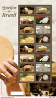 BRAZIL 2021 - CHEESE  -  FROMAGE  - FORMAGGIO BRASILIANO - CUISINE - FOOD -  FULL SHEET 2 SETS - MINT - Nuevos