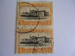 GREECE  USED STAMPS PAIR LANDSCAPES   5 DR - Ongebruikt