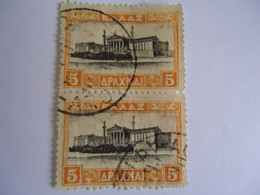 GREECE  USED STAMPS PAIR LANDSCAPES   5 DR - Neufs