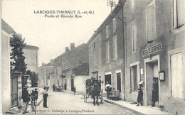 CPA Laroque-Timbaut Poste Et Grande Rue - Laroque Timbault