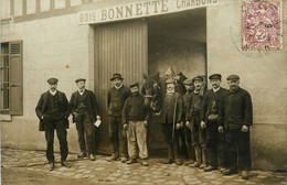 Groslay * Carte Photo * Devanture Chantier De Bois Et Charbons BONNETTE * Les Employés - Groslay