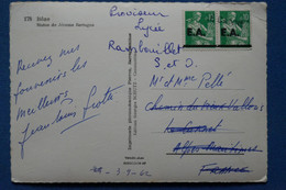 AB6  ALGERIE BELLE  CARTE   1962  +BONE POUR RAMBOUILLET FRANCE  + PAIRE DE TP+AFFRANCH. PLAISANT - Brieven En Documenten